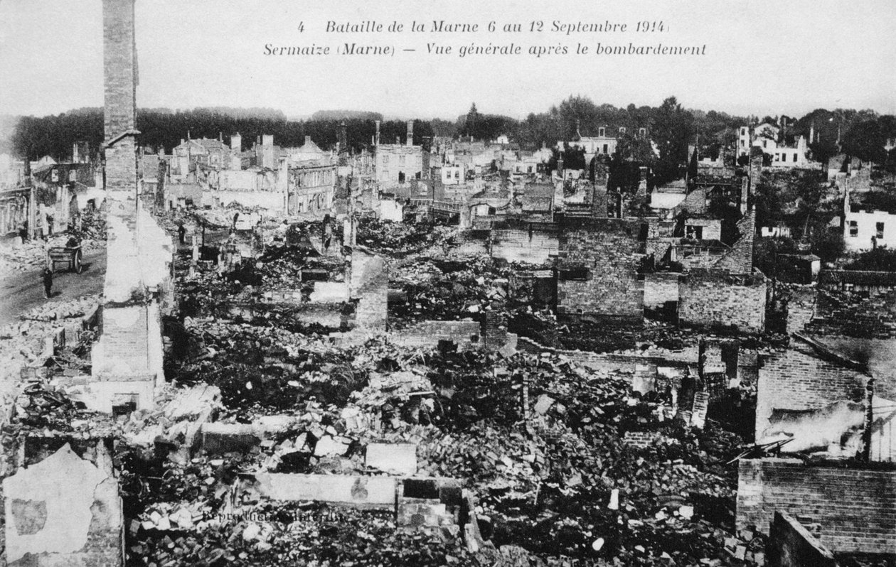 Sermaize-Les-Bainsin rauniot, Ranska, Marnen taistelu, I maailmansota, 1914 tekijältä Unbekannt
