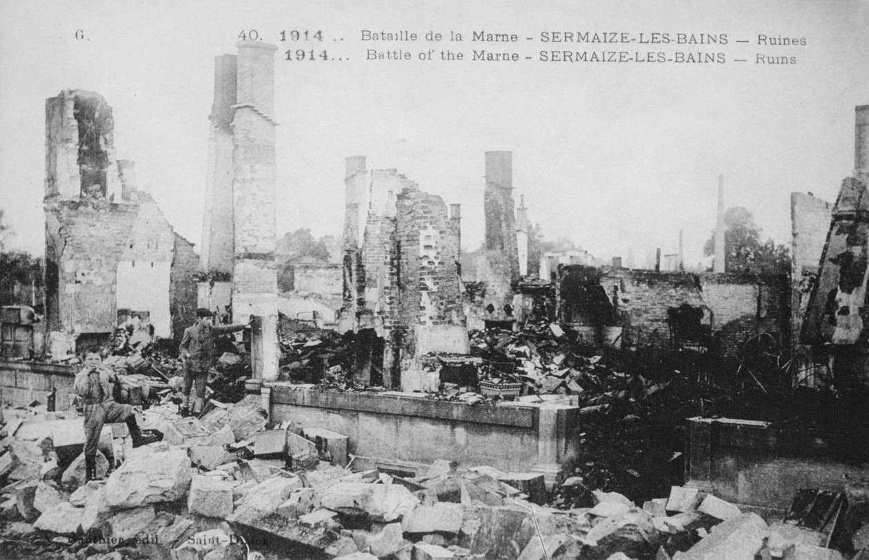 Sermaize-Les-Bainsin rauniot, Ranska, Marnen taistelu, I maailmansota, 1914 tekijältä Unbekannt