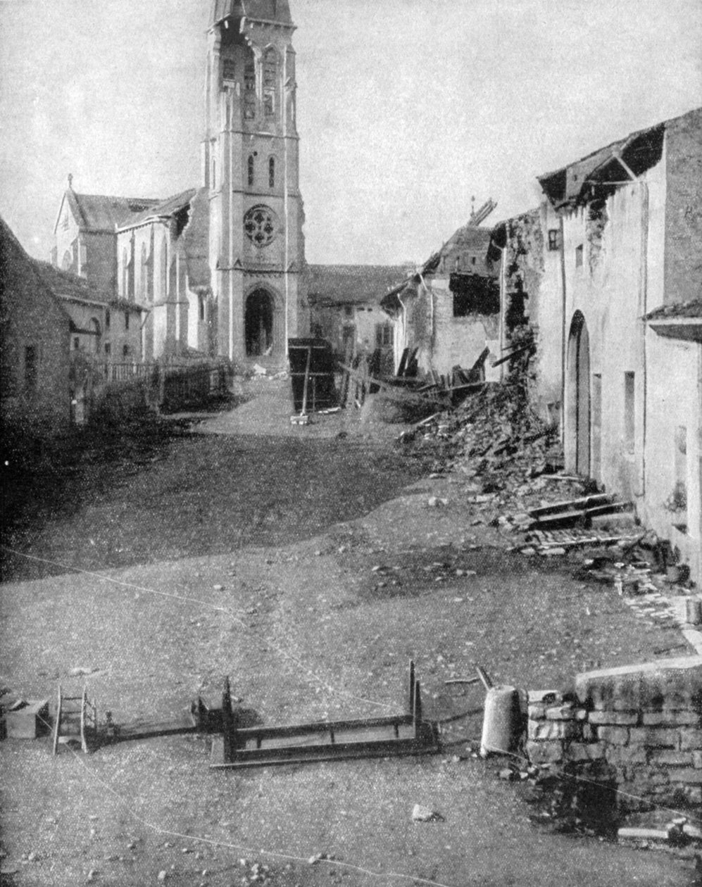 Kylän rauniot Lorrainessa, ensimmäinen maailmansota, 1915 tekijältä Unbekannt
