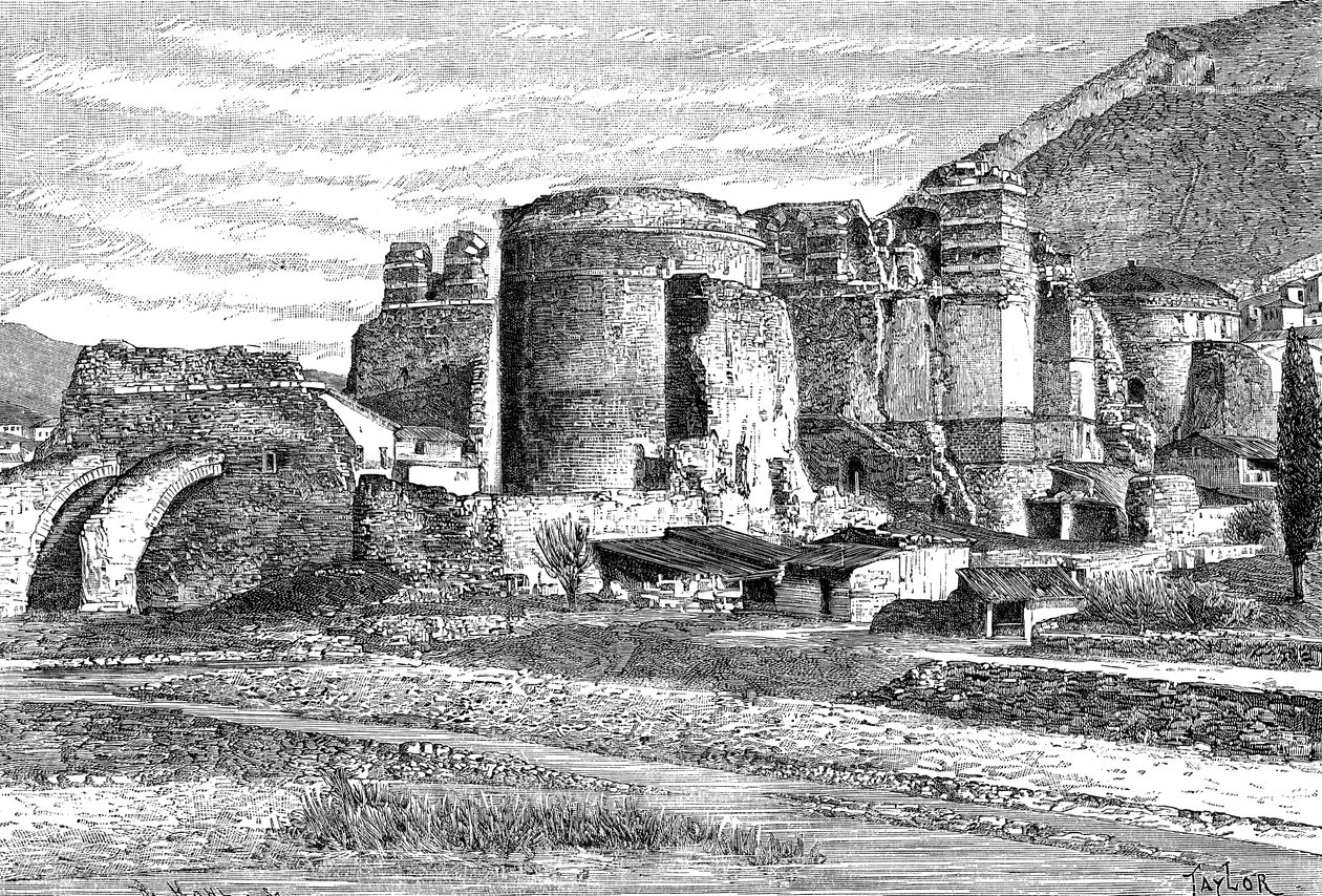 Basilikan rauniot Pergamonissa, Turkissa, 1895 tekijältä Unbekannt