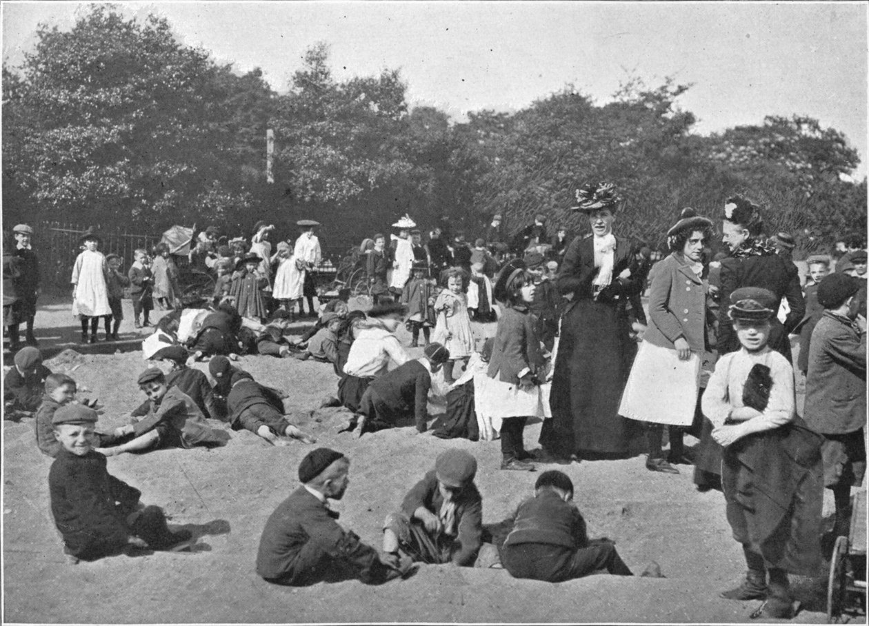 Hiekkalaatikko, Victoria Park, Lontoo, c1900 1901 tekijältä Unbekannt