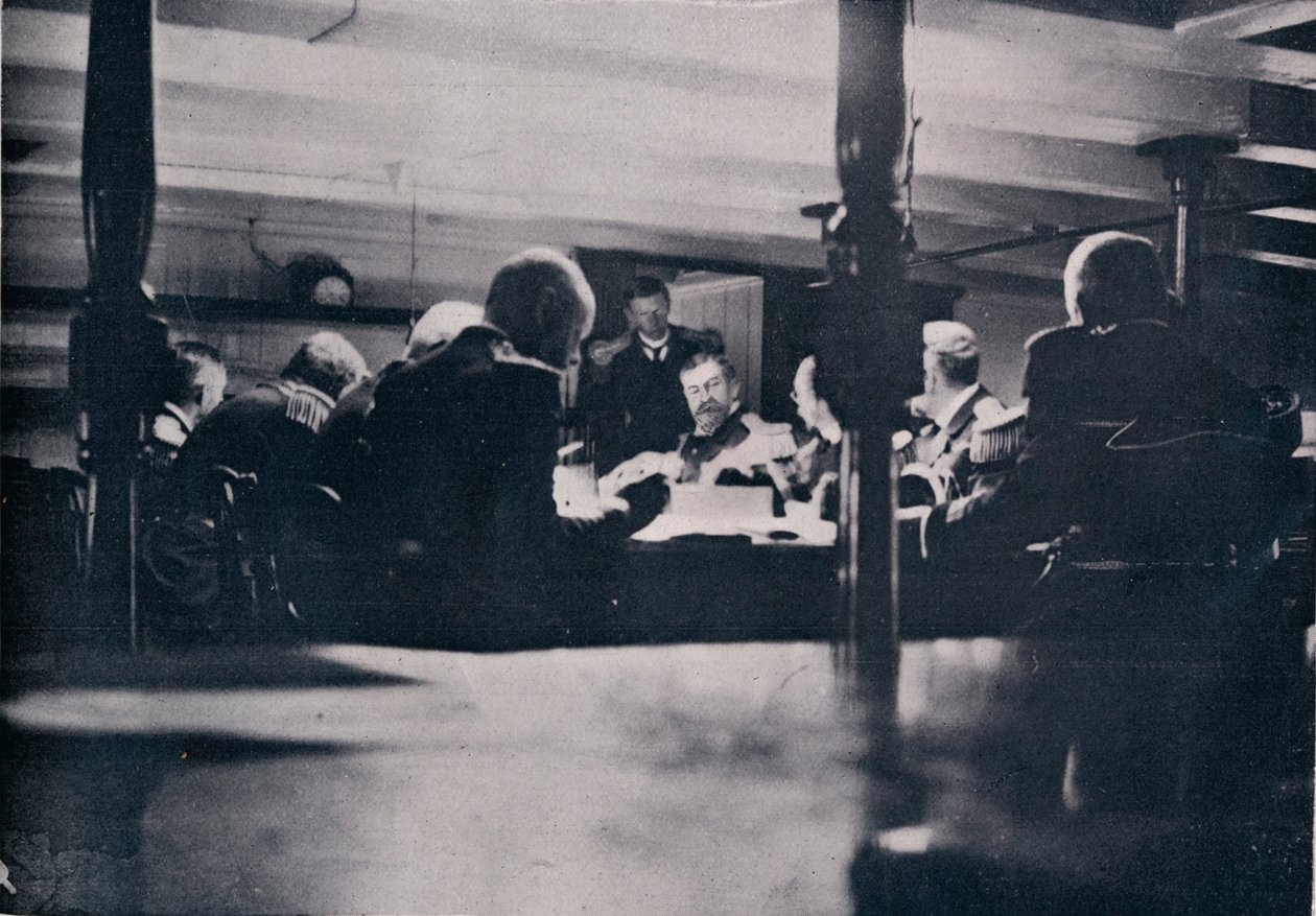 Kohtaus Voitosta sotaoikeuden aikana, 1906 tekijältä Unbekannt