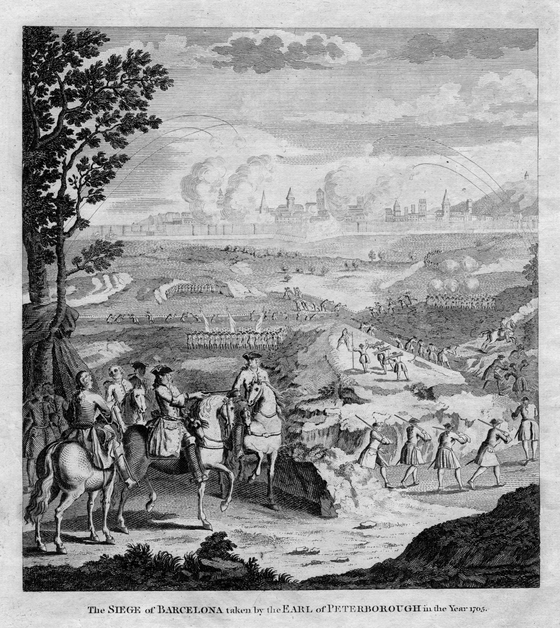 Peterboroughin jaarlin piiritys vuonna 1705 tekijältä Unbekannt