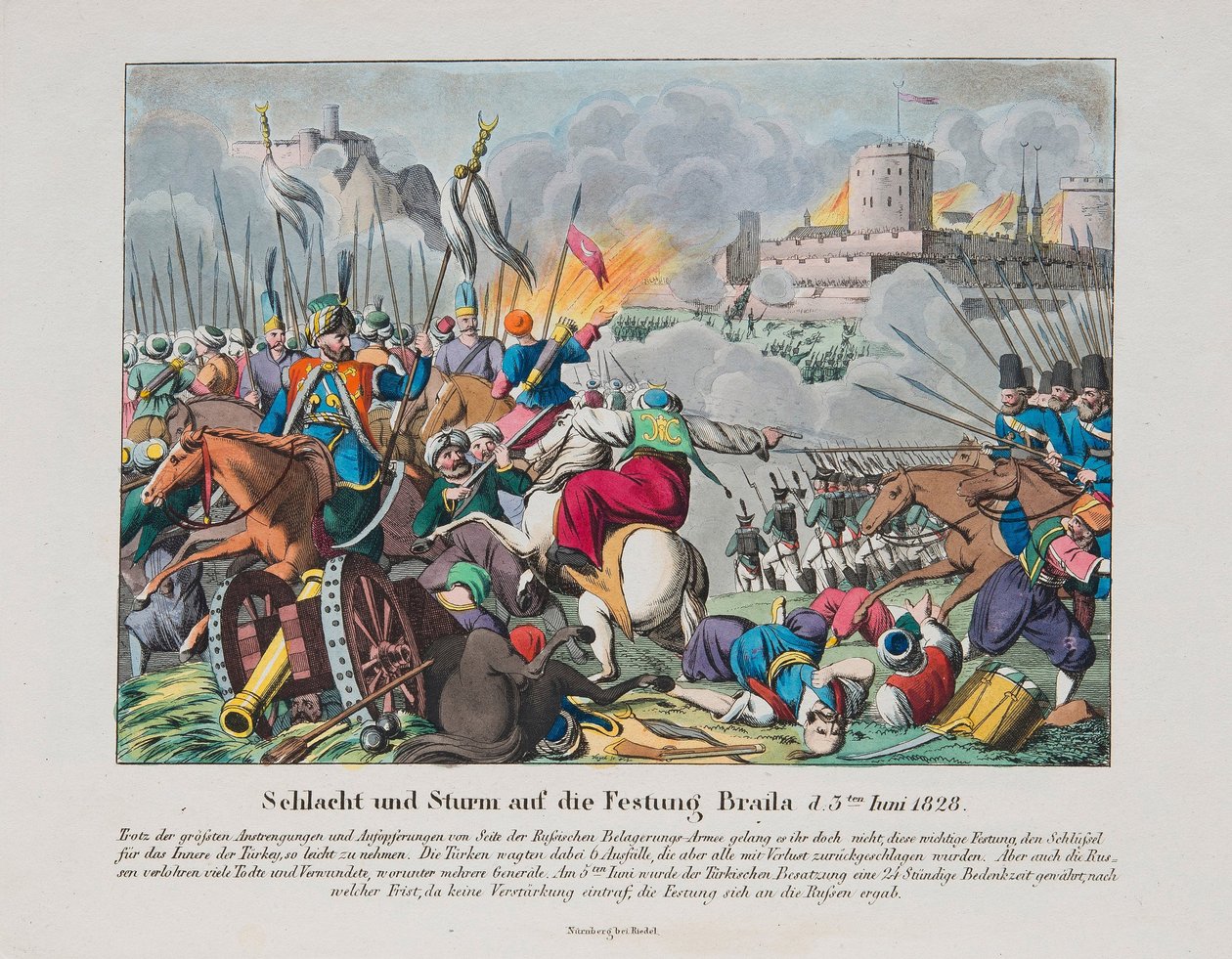 Myrsky Brailovin linnoitukselle 15. kesäkuuta 1828, n. 1830 tekijältä Unbekannt