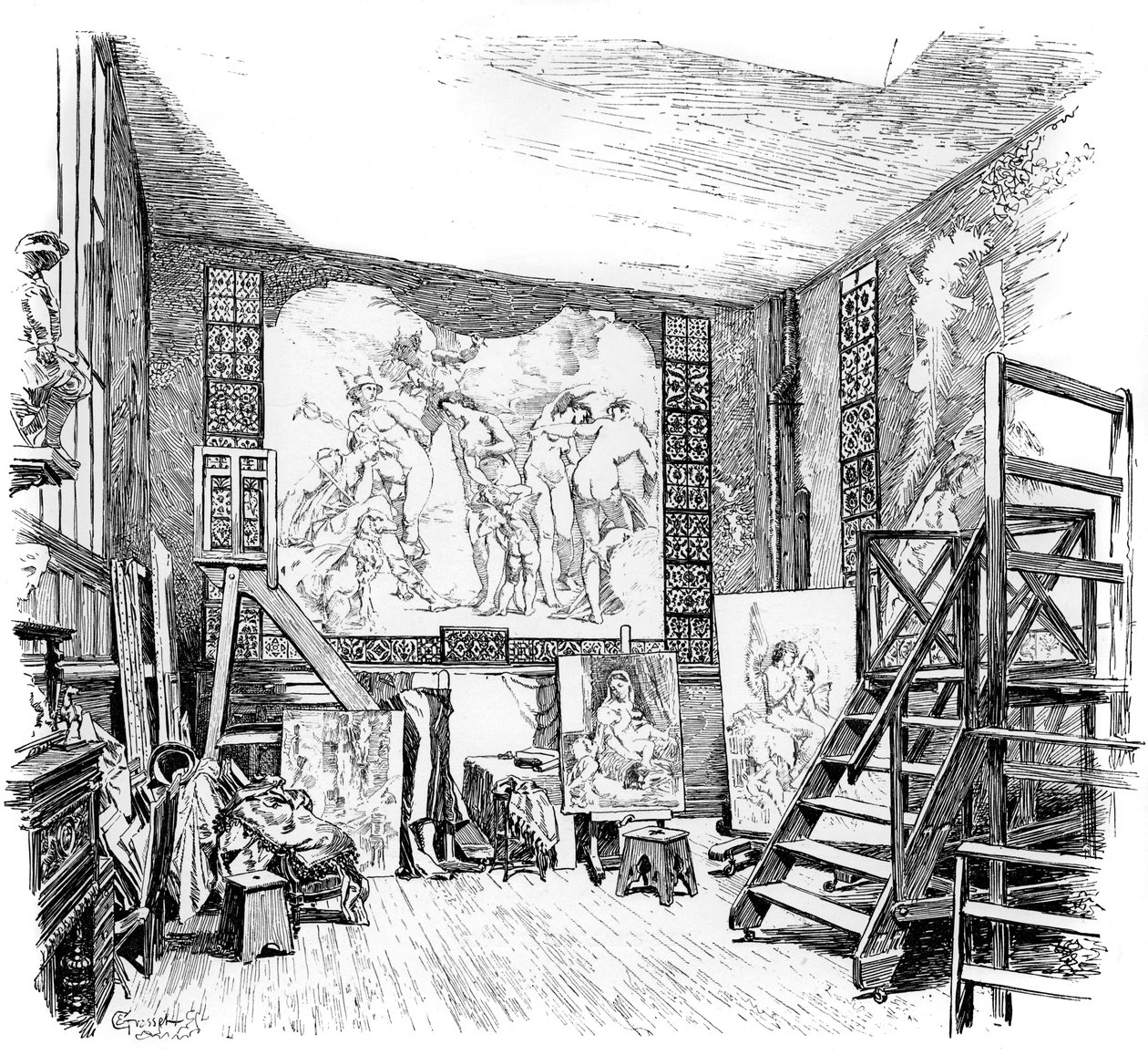 Paul-Jacques-Aime Baudryn studio, 1880-1882 tekijältä Unbekannt