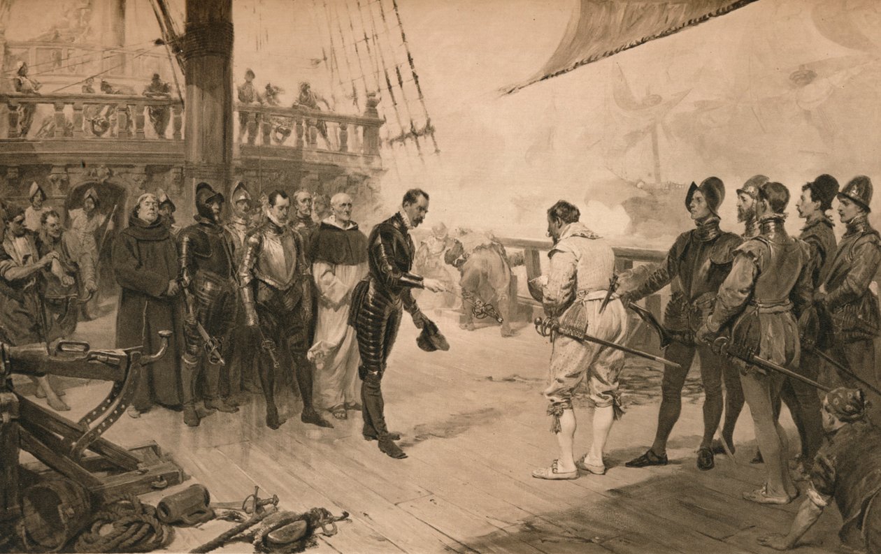 Don Antonin antautuminen Sir Francis Drakelle, 1. maaliskuuta 1579 1905 tekijältä Unbekannt