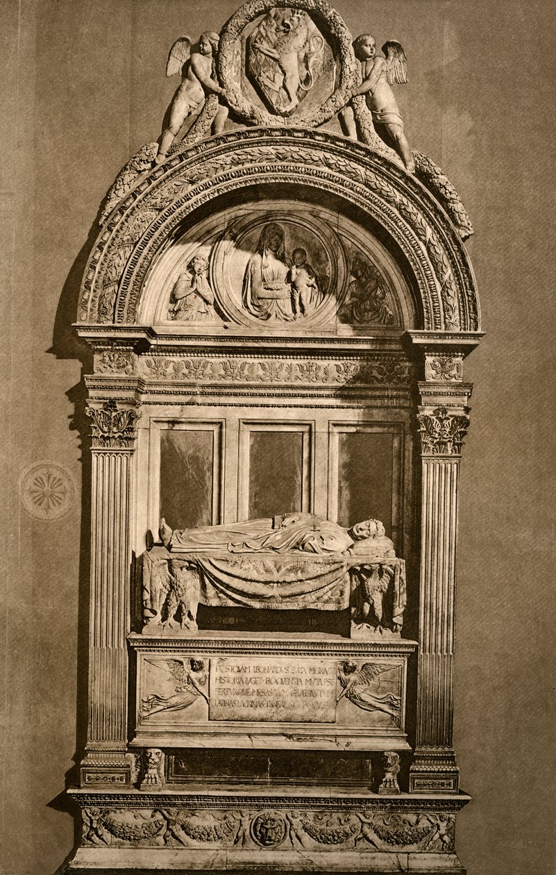 Leonardo Brunin hauta c1369-1444, Santa Crocen basilika, Firenze, 1882 tekijältä Unbekannt