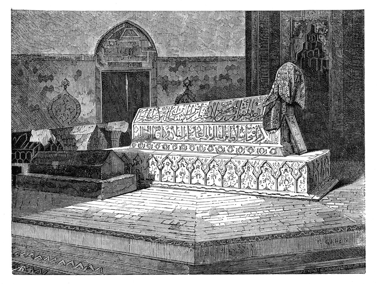 Mehmed II:n hauta Vihreässä moskeijassa, Bursa, Turkki, 1895 tekijältä Unbekannt