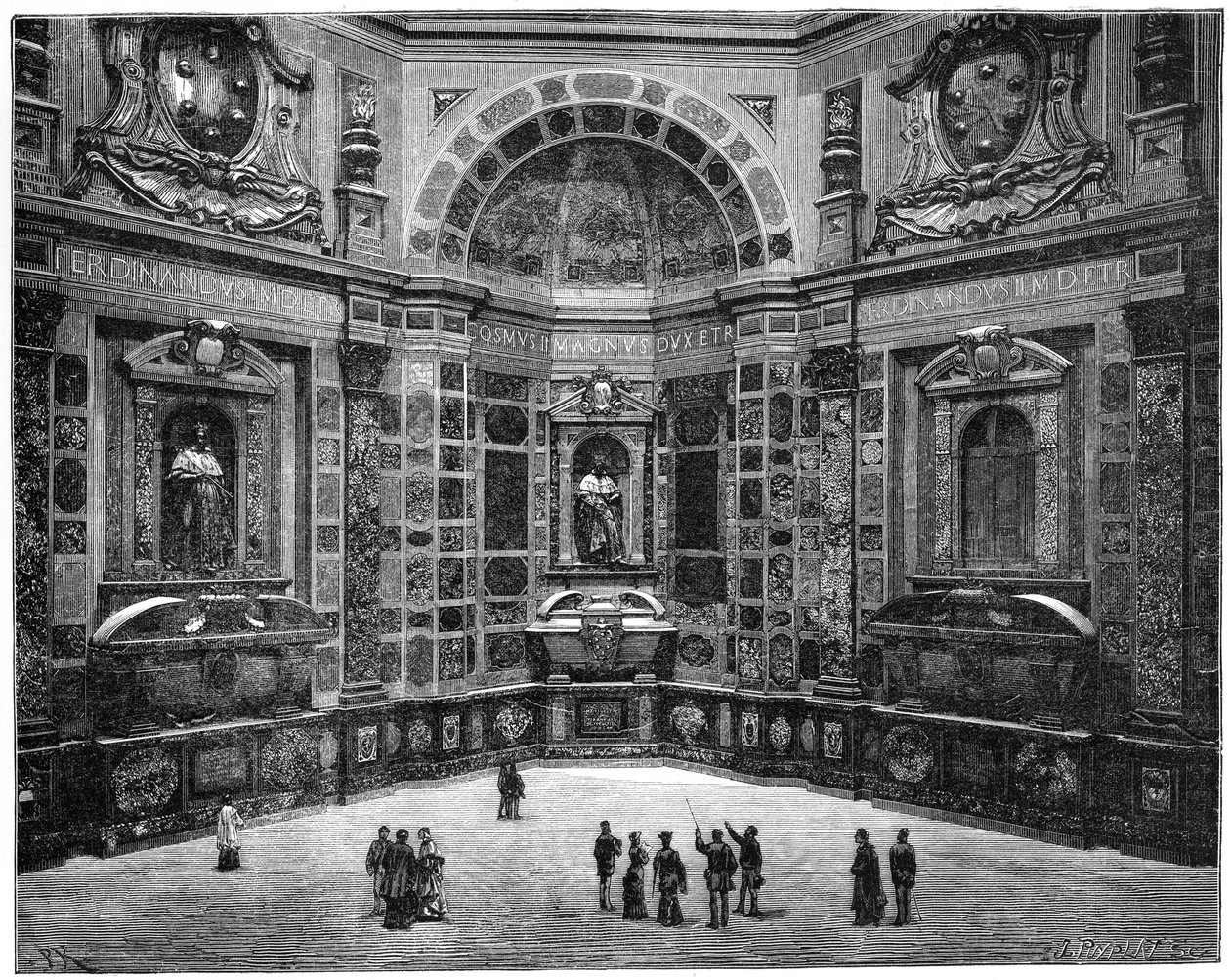 Medici-suvun viimeisen hauta, San Lorenzon basilika, Firenze, Italia, 1882 tekijältä Unbekannt