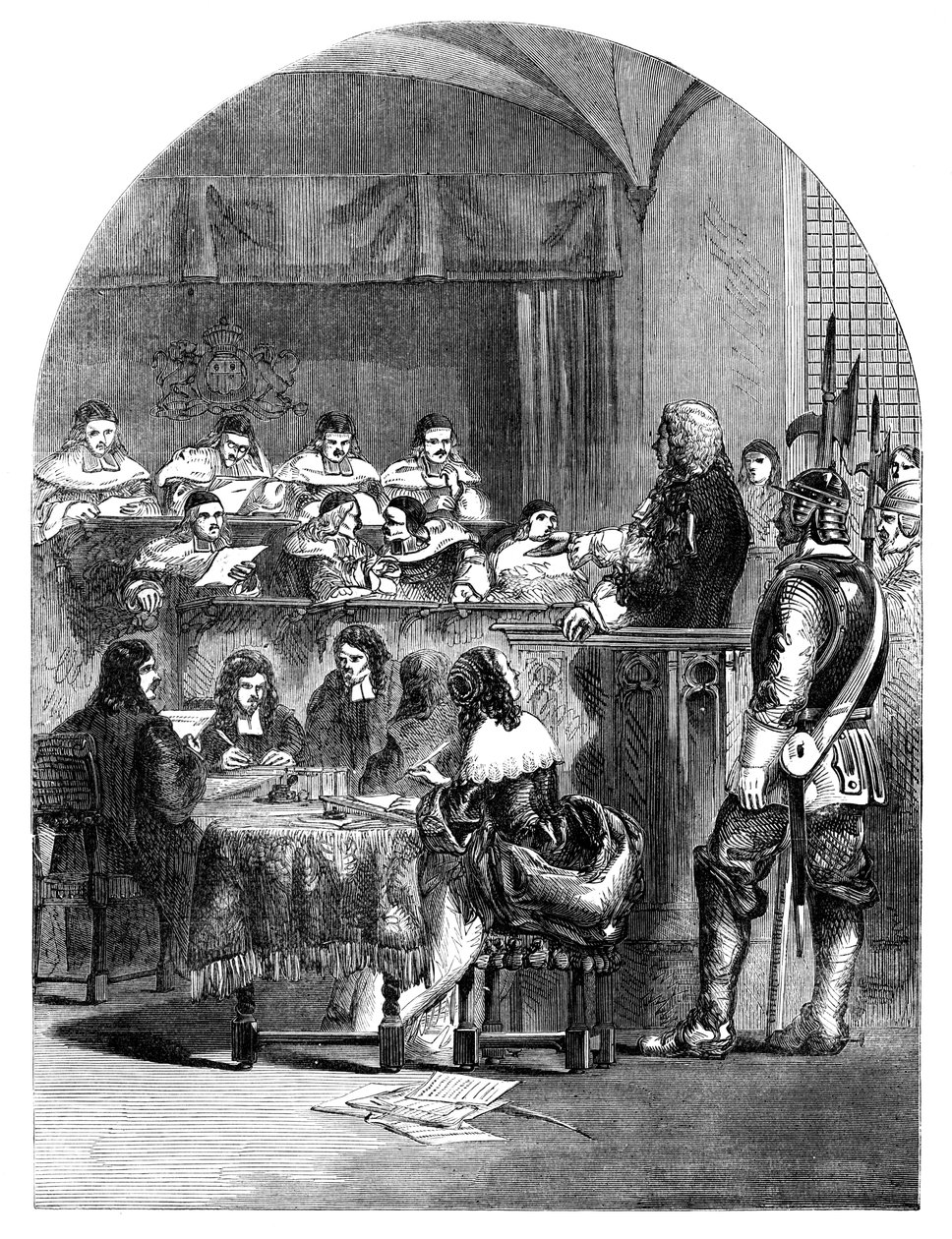 Lord William Russellin oikeudenkäynti 1639-1683, englantilainen poliitikko, v. 1902 tekijältä Unbekannt