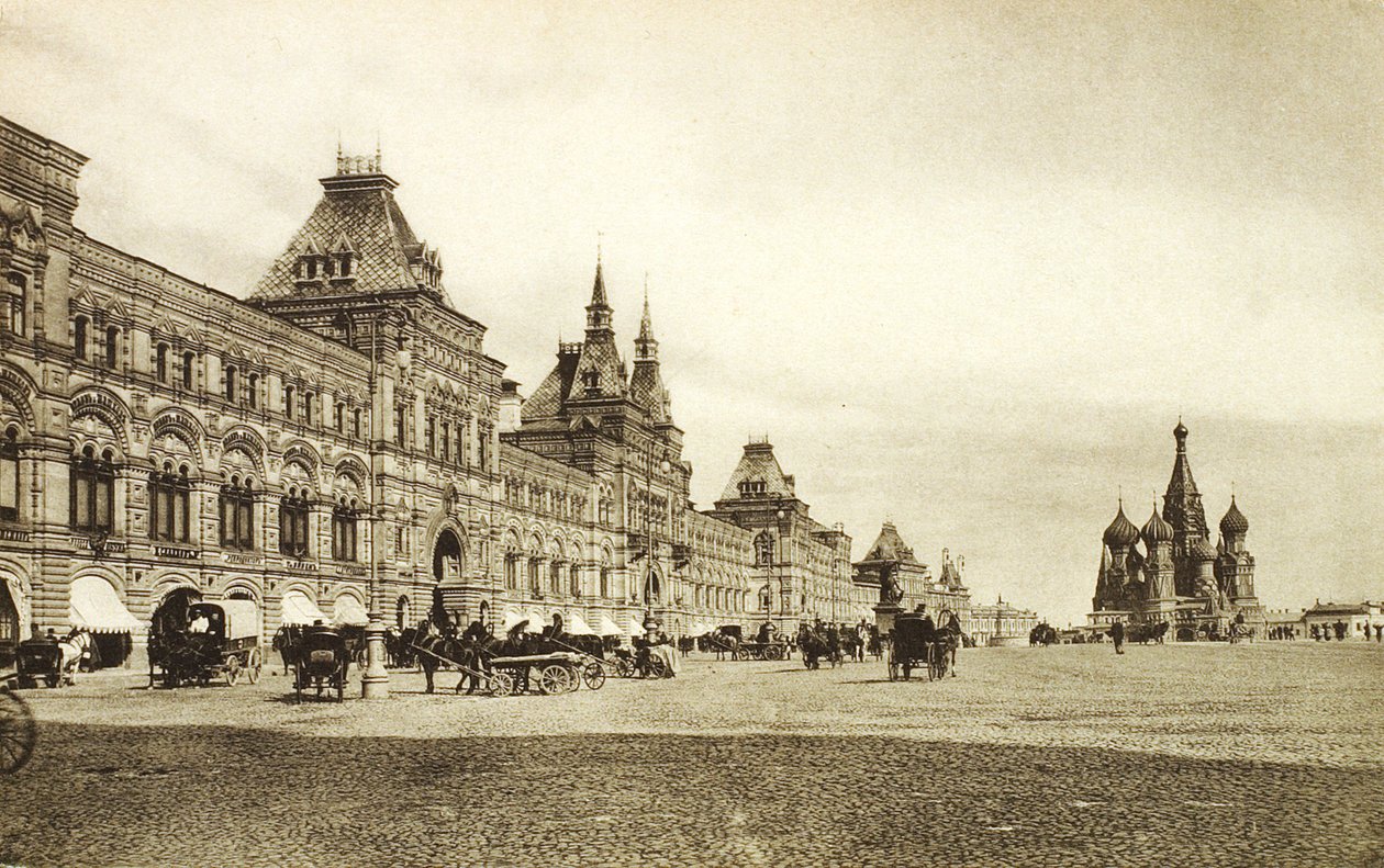 Ylimmät kaupparivit Punaisella torilla, Moskovassa, Venäjällä, 1910-luku tekijältä Unbekannt