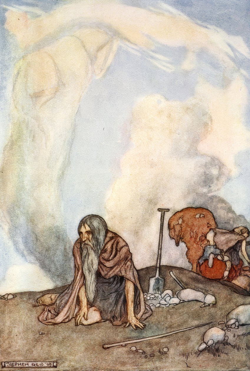 Valkoinen ratsu oli kadonnut heidän silmistään kuin sumuseppele, c1910. tekijältä Unbekannt