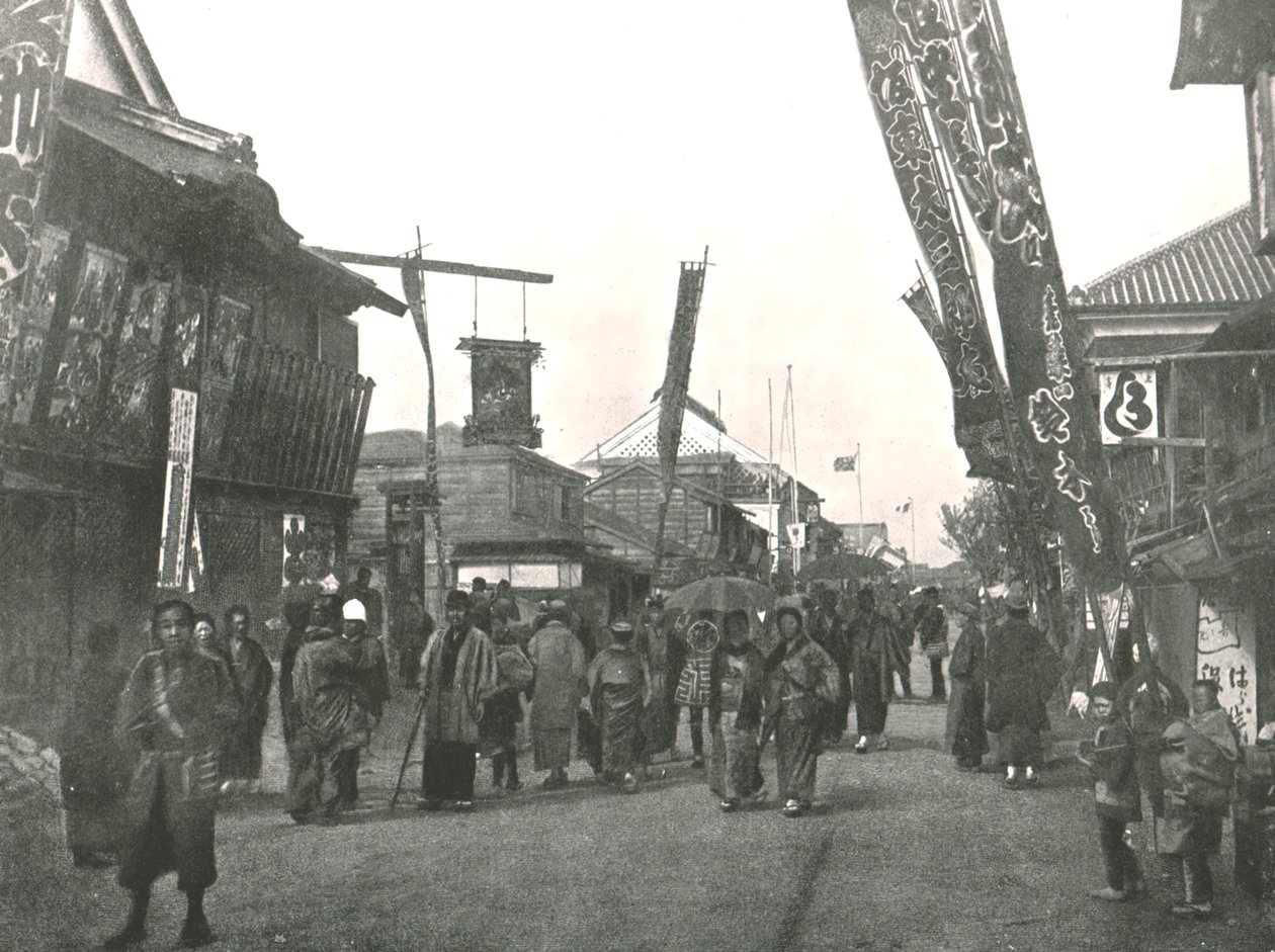 Theatre Street, Yokohama, Japani, 1895. tekijältä Unbekannt