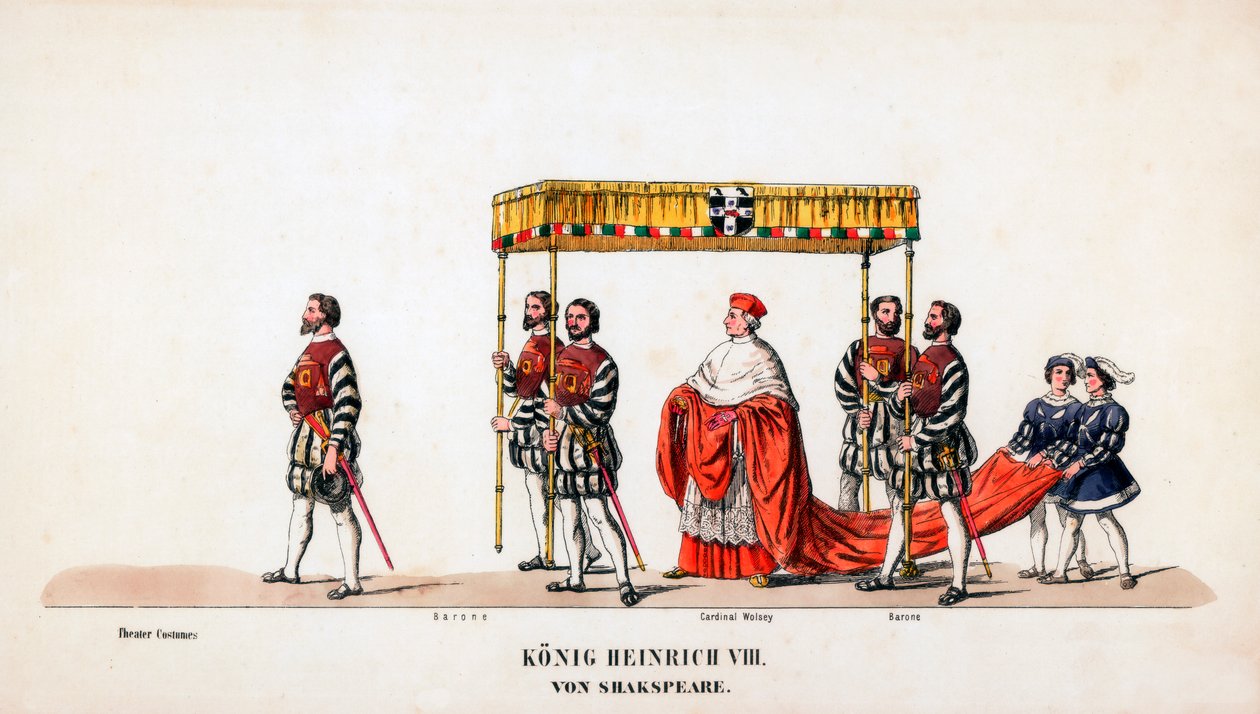 Teatterin pukusuunnittelua Shakespearen näytelmään, Henry VIII, 1800-luku tekijältä Unbekannt