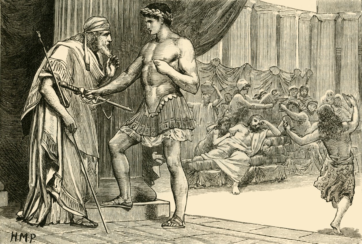 Theseus ja Egeus, 1890. tekijältä Unbekannt