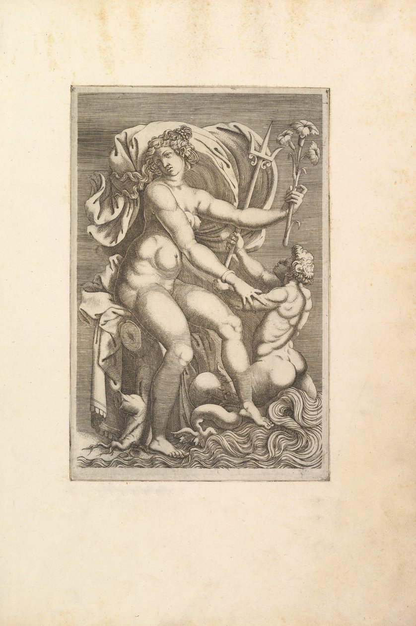 Thetis istuu Tritonin kanssa, 1500-luku. tekijältä Unbekannt