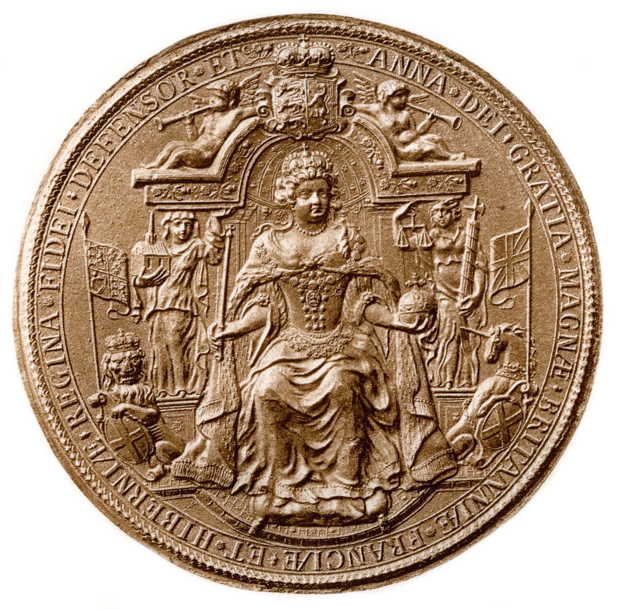 Kuningatar Annen kolmas suuri sinetti, kääntöpuoli, 1702-1714 1906 tekijältä Unbekannt