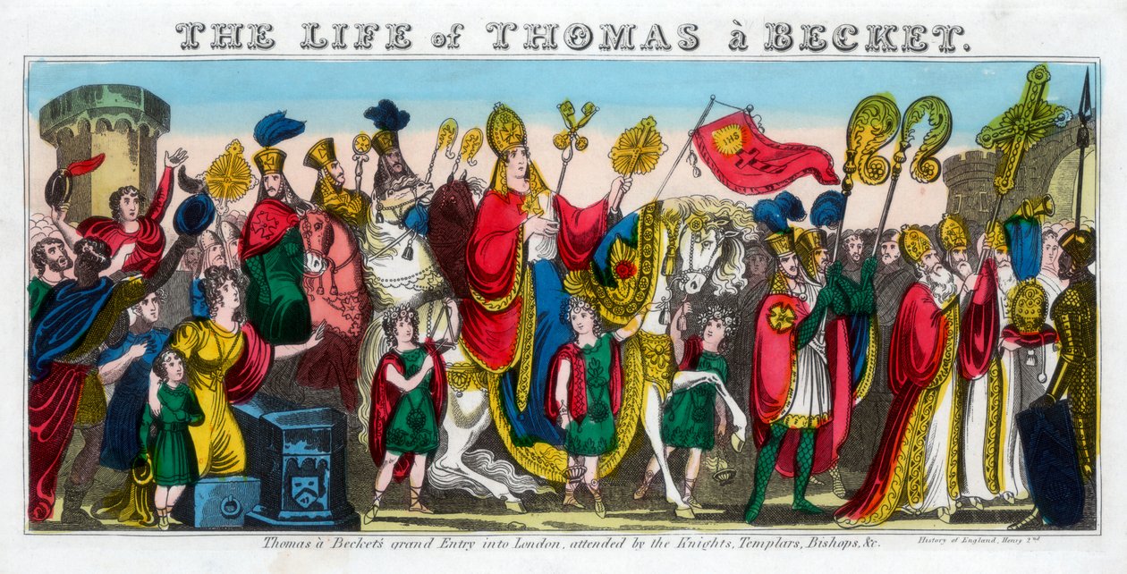 Thomas à Beckets grand Entry in London.... 1100-luku, 1800-luku tekijältä Unbekannt