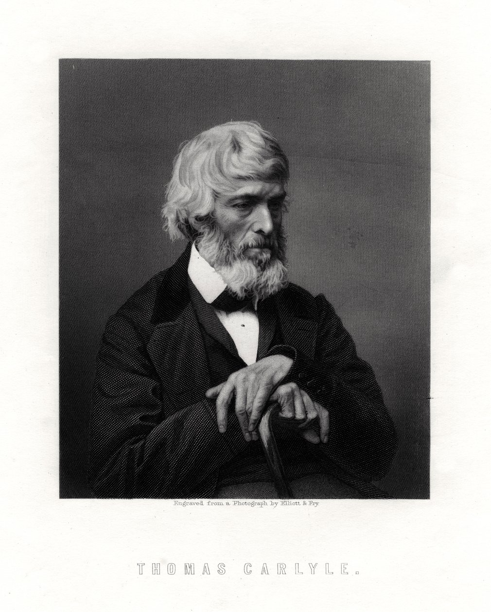 Thomas Carlyle, skotlantilainen esseisti, satiiri ja historioitsija, 1800-luvun puoliväli tekijältä Unbekannt
