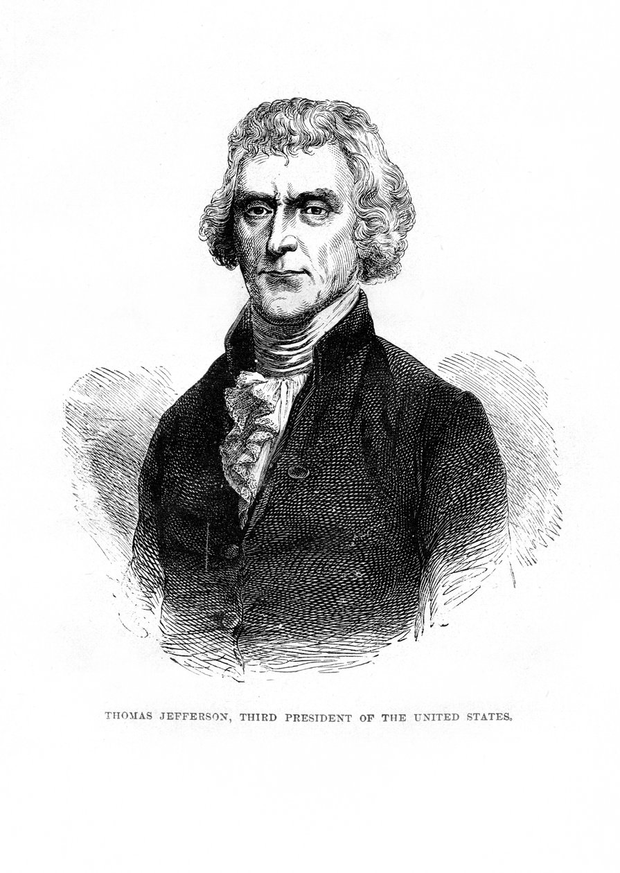 Thomas Jefferson, Yhdysvaltain kolmas presidentti, 1872 tekijältä Unbekannt