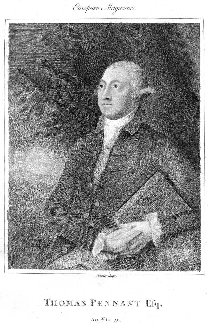 Thomas Pennant, 1700-luvun brittiläinen luonnontieteilijä ja matkailija, vuodelta 1840 tekijältä Unbekannt
