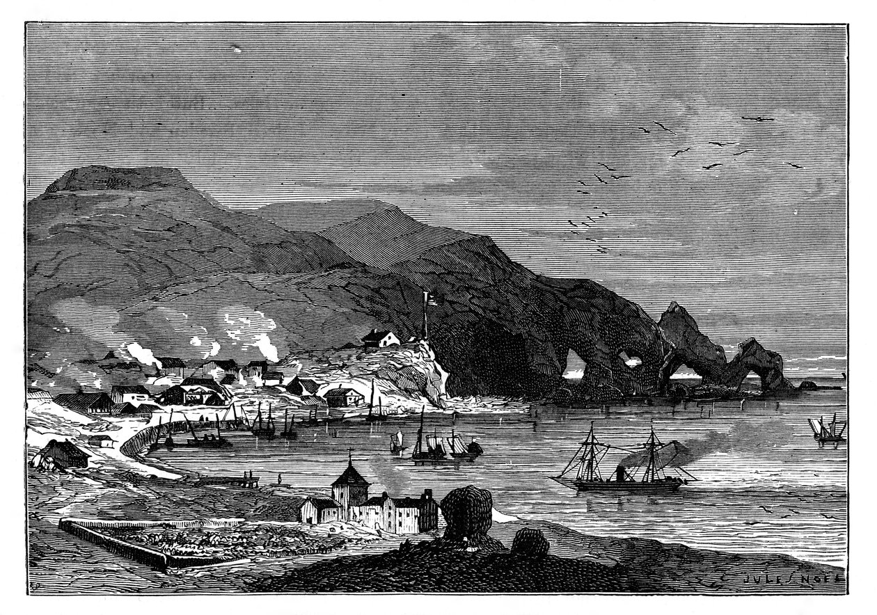 Thorshavn, Färsaarten pääkaupunki, vuodelta 1890 tekijältä Unbekannt
