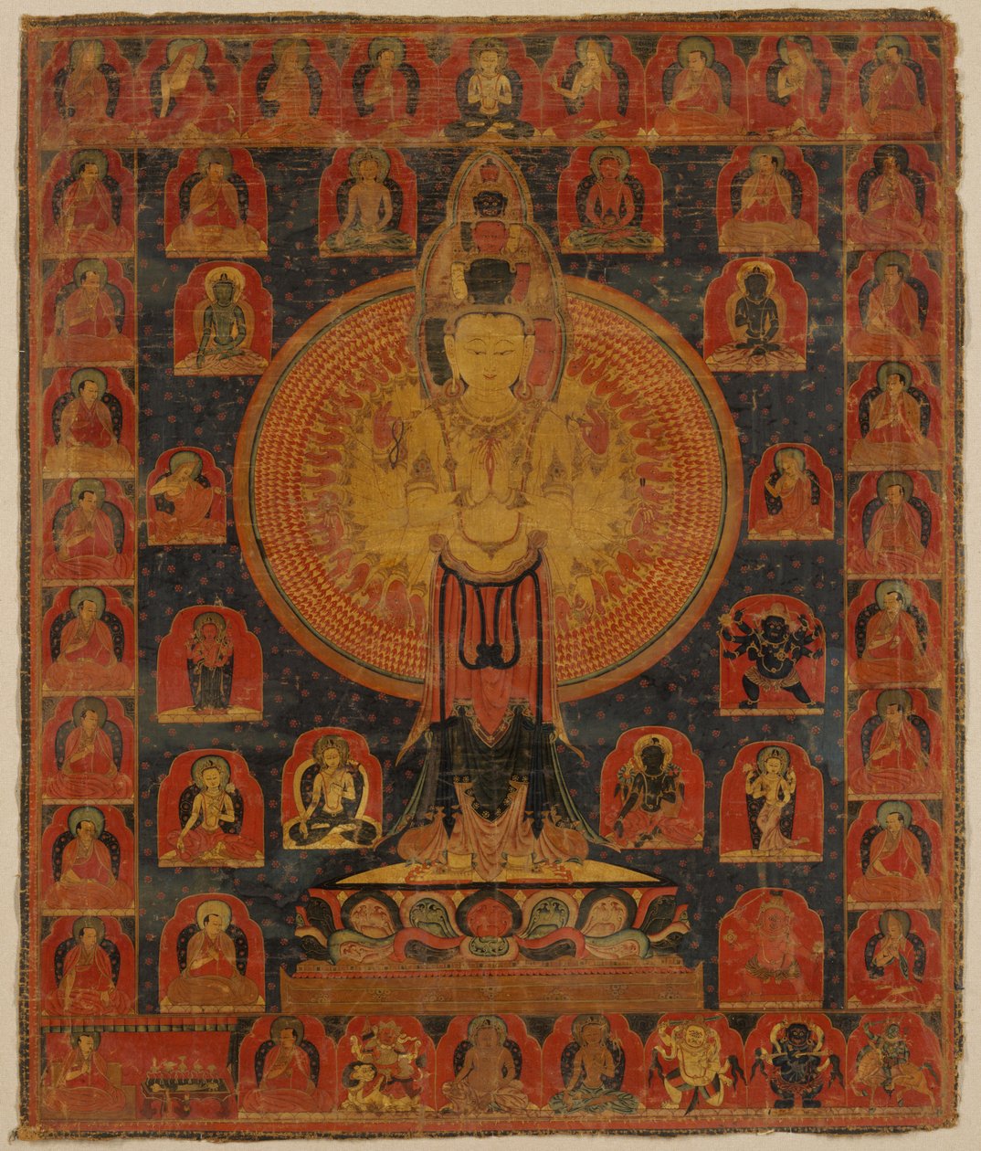 Tuhatkätinen Chenresi, Bodhisattva Avalokiteshvaran kosminen muoto, 1300-luku. tekijältä Unbekannt