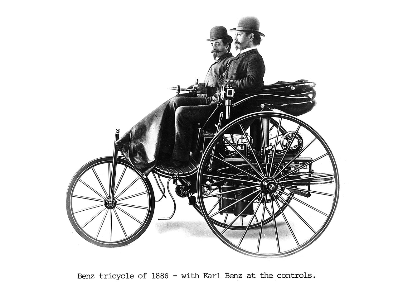 Kolmipyöräinen Benz-auto, 1886 tekijältä Unbekannt