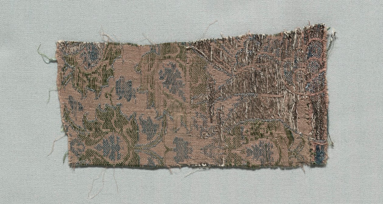 Kolme palaa italialaista goottilaista silkkiä, 1350-1399. tekijältä Unbekannt