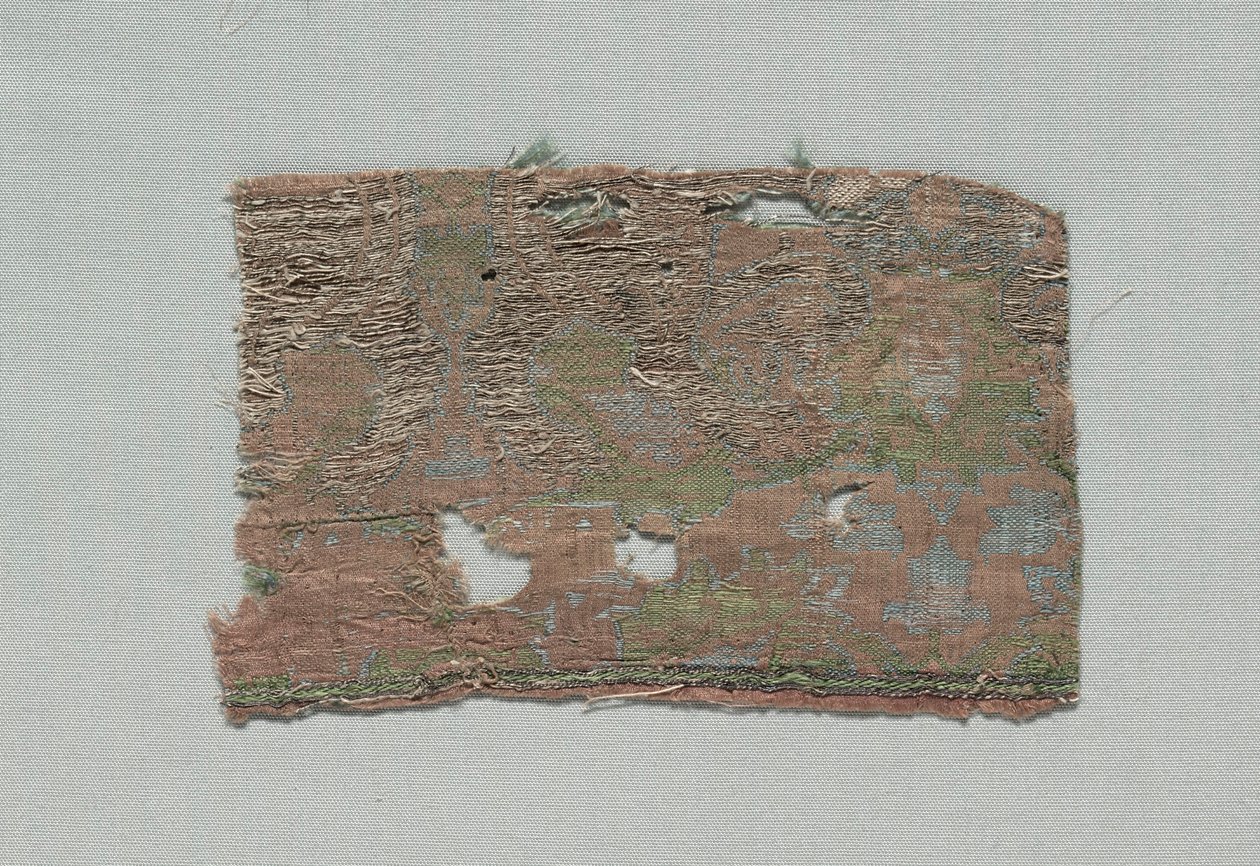 Kolme palaa italialaista goottilaista silkkiä, 1350-1399. tekijältä Unbekannt