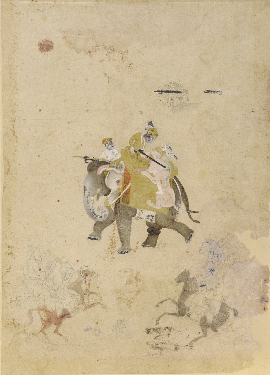 Tiikereiden metsästys, 1700-luku. tekijältä Unbekannt