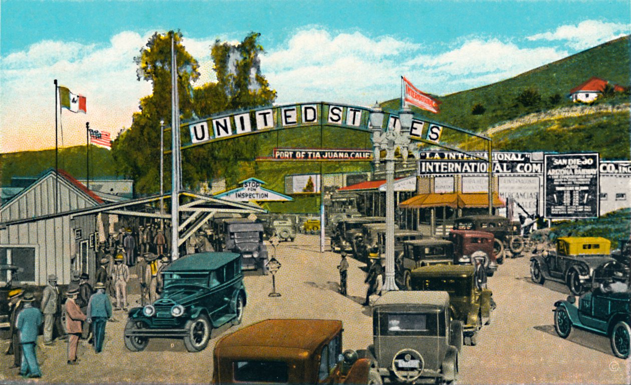 Tijuana, Meksiko - Kansainvälinen rajaviiva, c1939 tekijältä Unbekannt