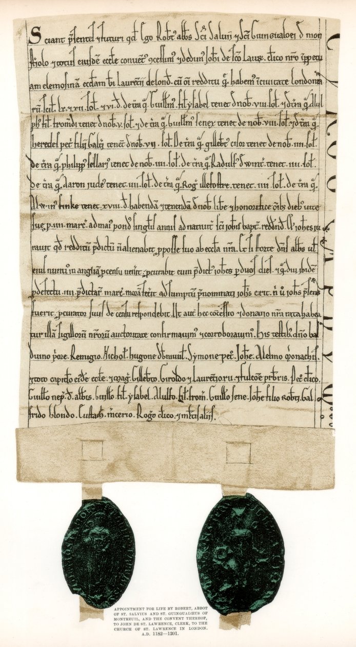 Omistuskirja Guildhallia ympäröivistä kiinteistöistä, City of London, c1182-1201 1886 tekijältä Unbekannt