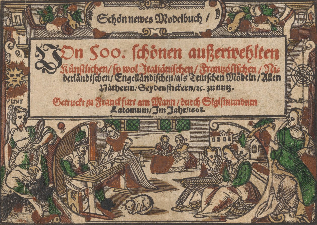 Nimilehti Schön newes Modellbuch Sivu 1r, 1608. tekijältä Unbekannt