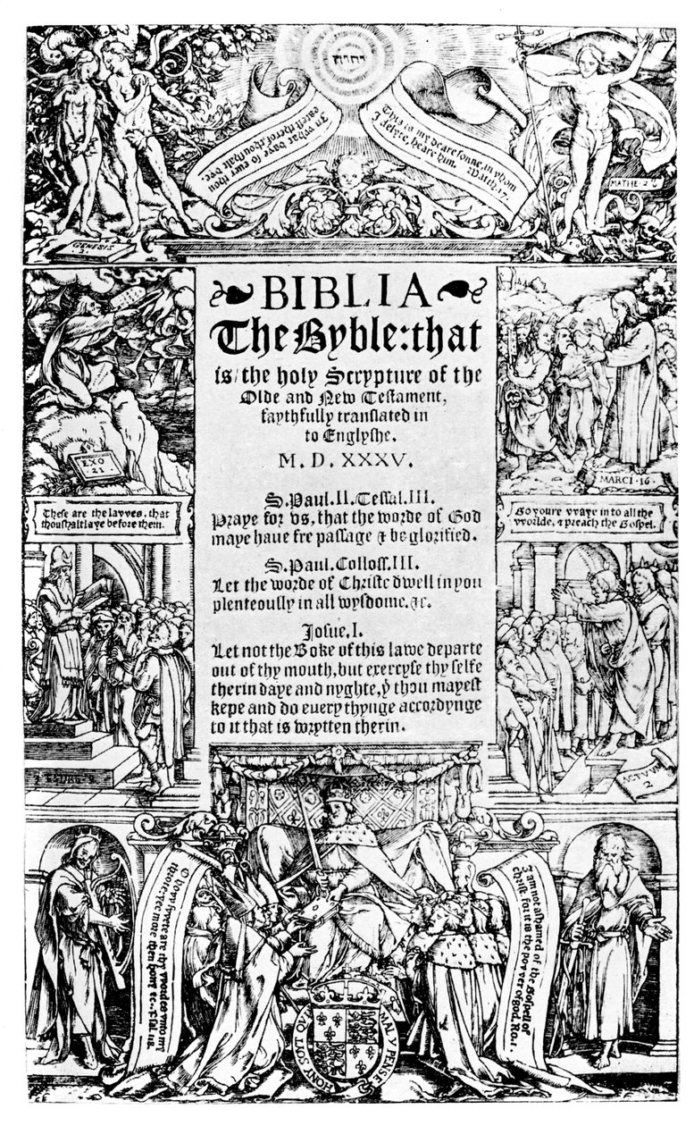 Coverdale Biblen otsikkosivu, 1535 1926 tekijältä Unbekannt
