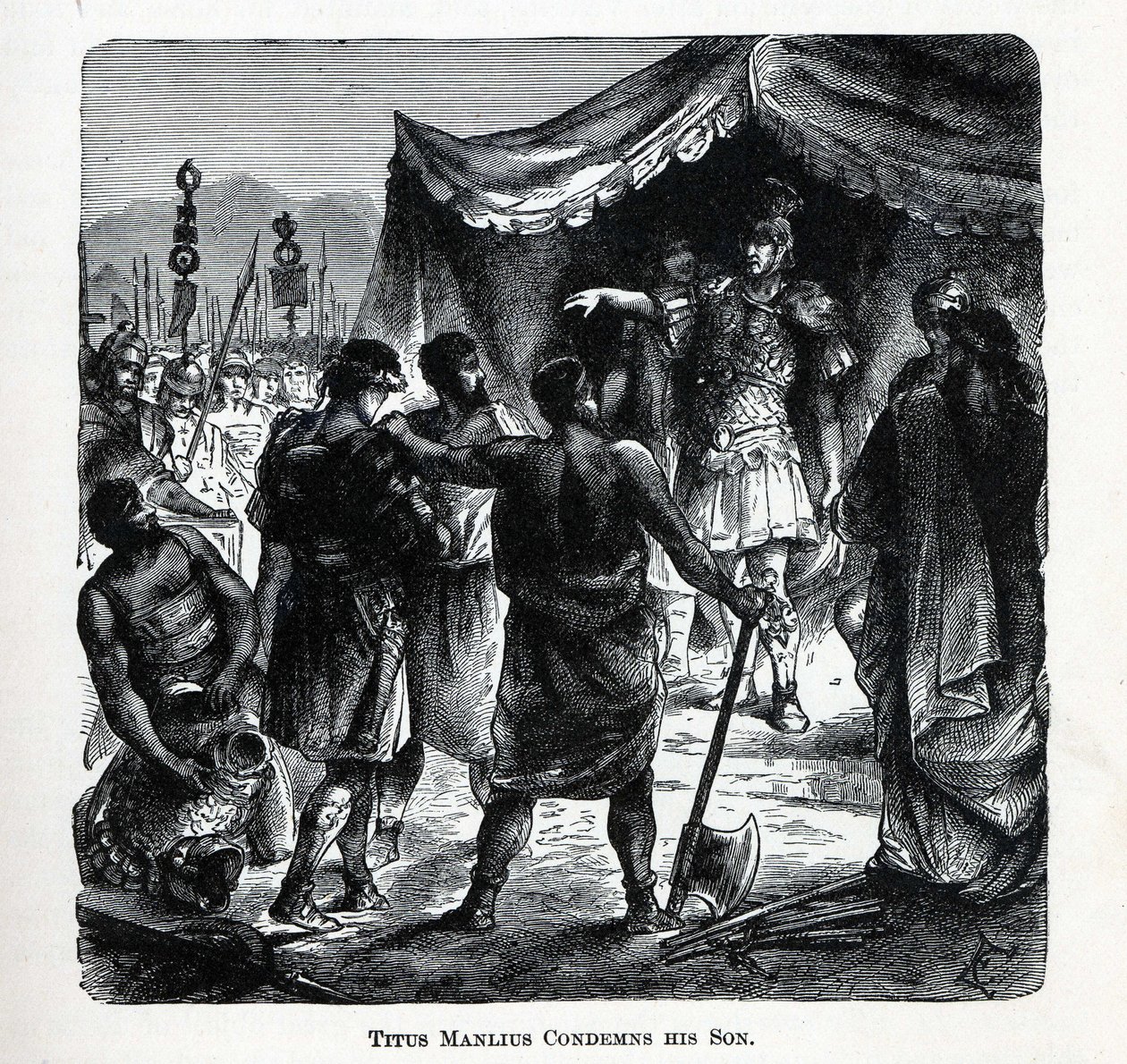 Titus Manlius tuomitsee poikansa, 1882 tekijältä Unbekannt