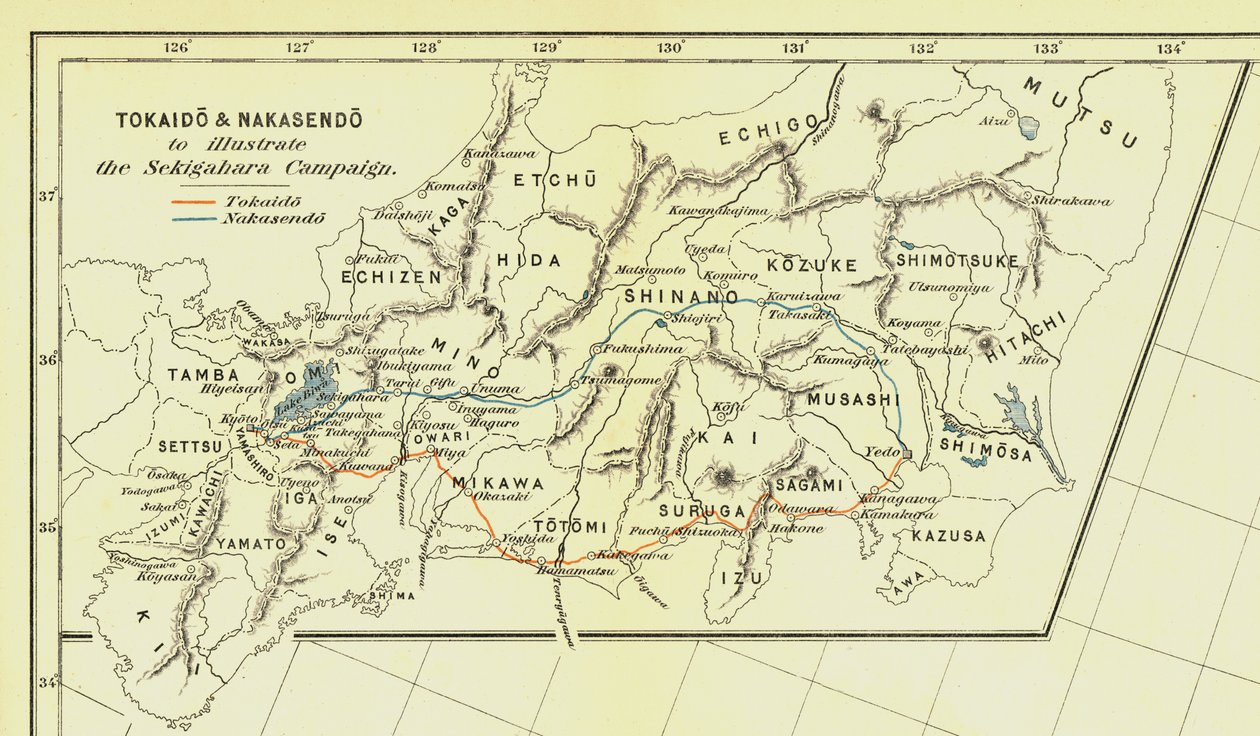 Tokaido & Nakasendo Sekigahara m Paigunille, 1903. tekijältä Unbekannt