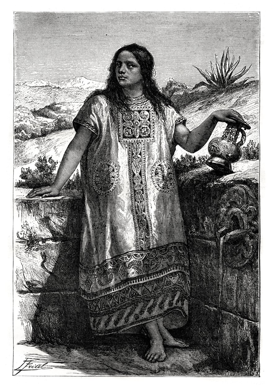 Toltec-tyttö, Meksiko, 1800-luku tekijältä Unbekannt