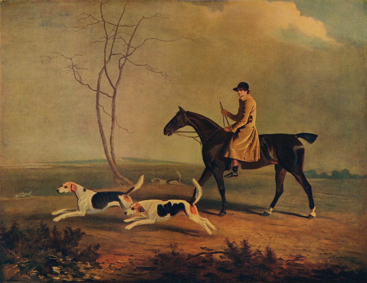 Tom Oldaker, Berkley Houndsin metsästäjä, Picklellä, koirien kanssa, 1800, 1929 tekijältä Unbekannt