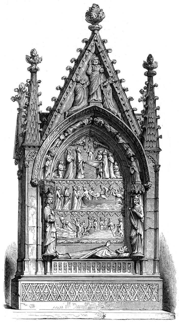Dagobert I:n hauta 603-689, Merovingien kuningas, Basilisque Saint-Denis, 1849 tekijältä Unbekannt