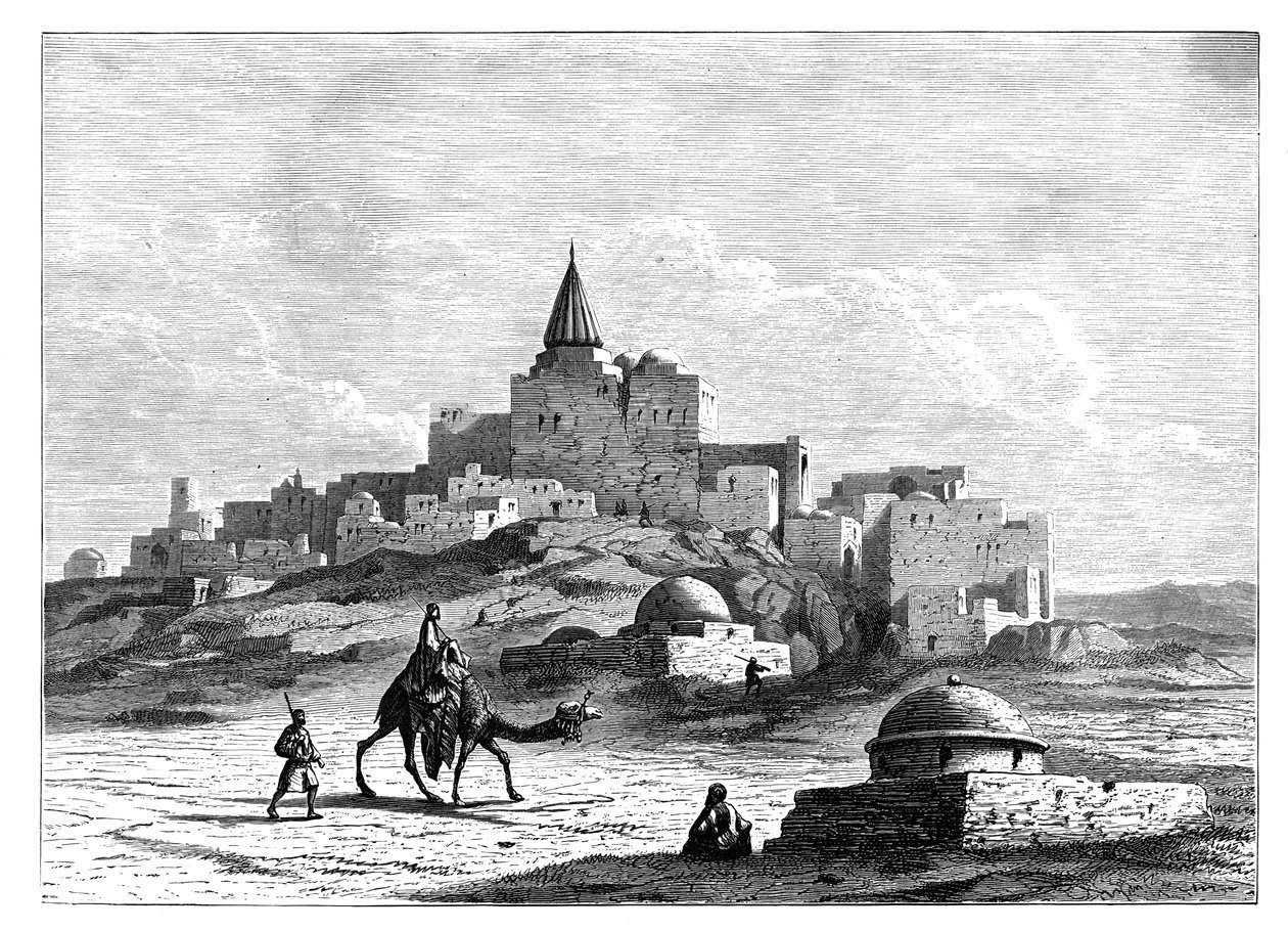 Joonan hauta, lähellä moskeijaa, Nabbi Yuniksen keinotekoisella kukkulalla, Ninive, Assyria, c1890 tekijältä Unbekannt
