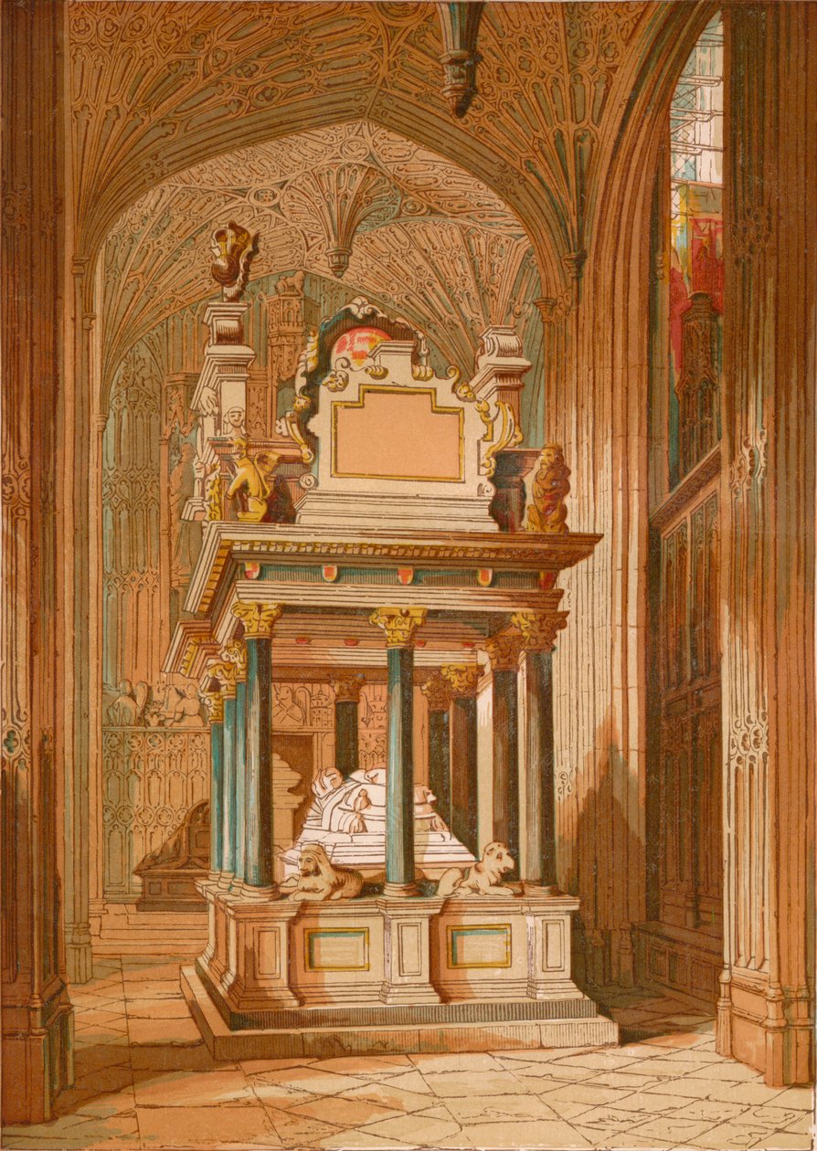 Kuningatar Elisabetin hauta. - Westminster Abbey, c1845, 1864 tekijältä Unbekannt