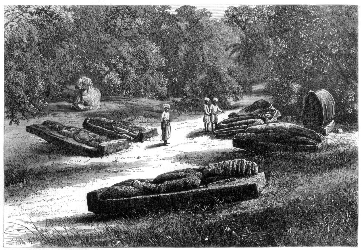 Gond Rajahsin haudat, Chanda, Keski-Intia, 1875 tekijältä Unbekannt