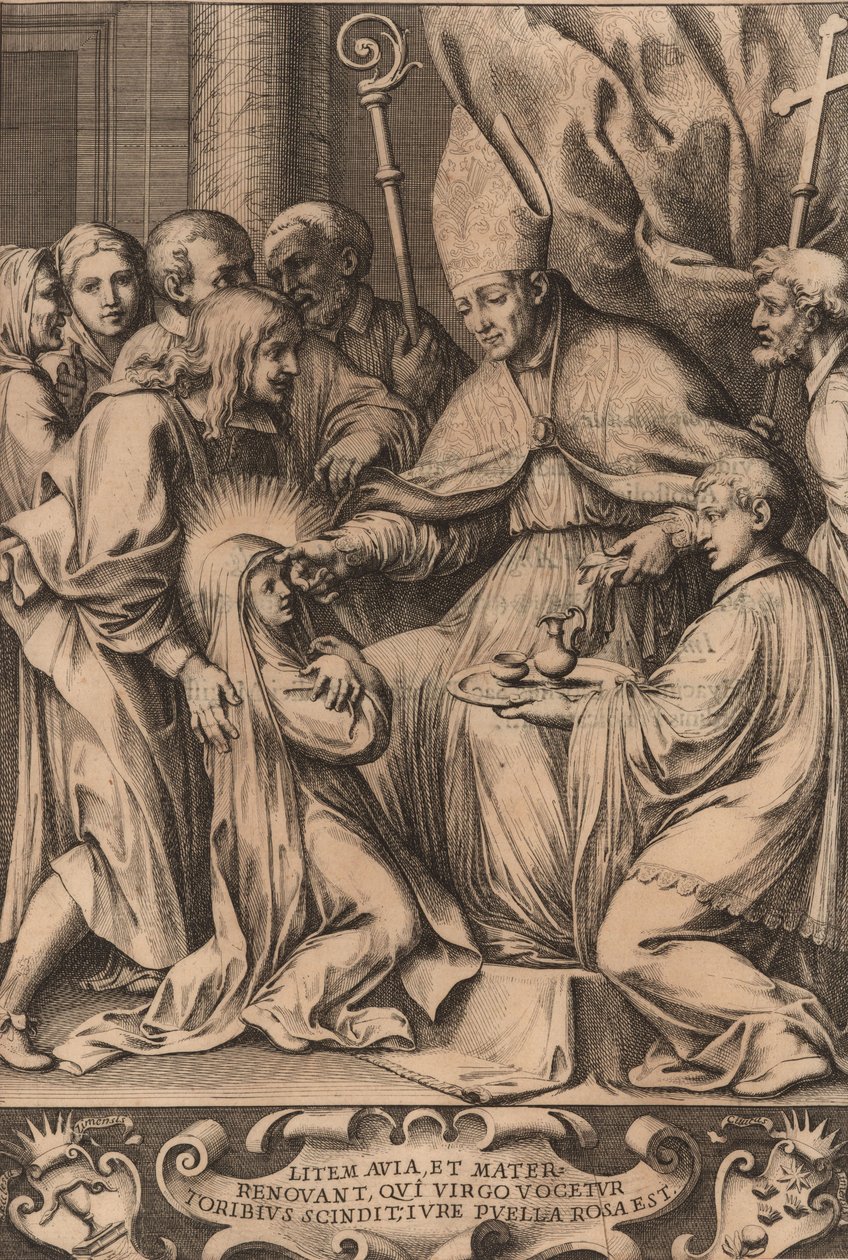 Toribio Alfonso Mogrovejo vahvistaa Liman ruusun vuonna 1670. tekijältä Unbekannt