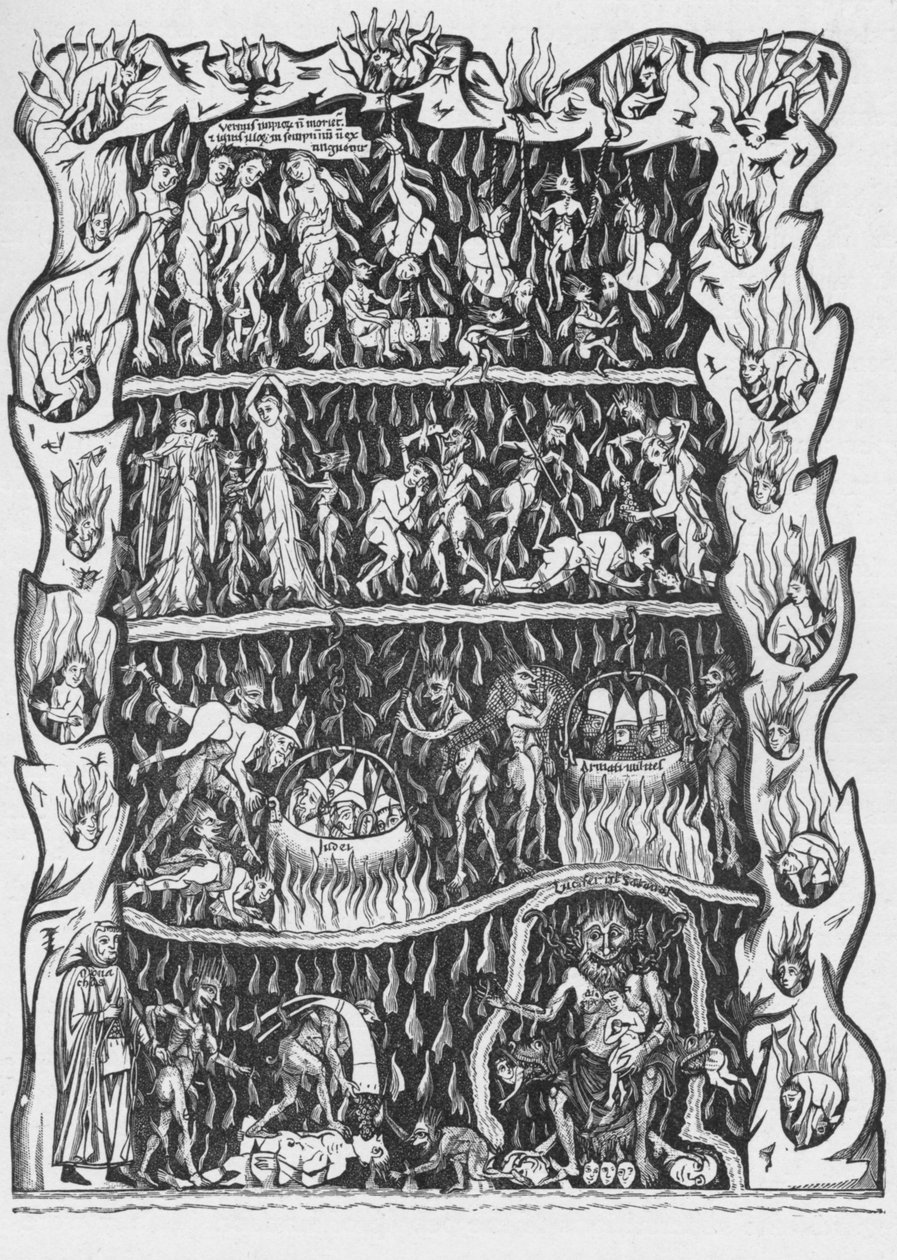Helvetin kärsimykset, c1185 1906 tekijältä Unbekannt