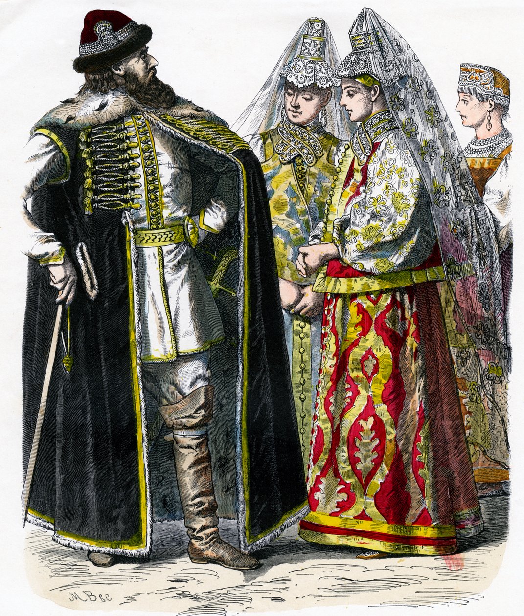Perinteinen venäläinen puku, c1850 tekijältä Unbekannt