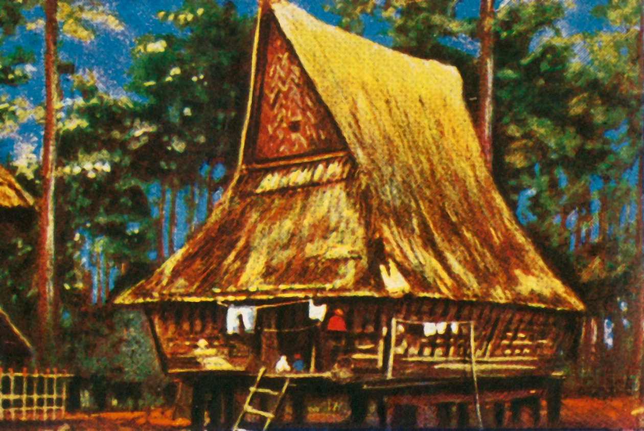 Perinteinen talo paalujen varassa, Sumatra, v1928. tekijältä Unbekannt