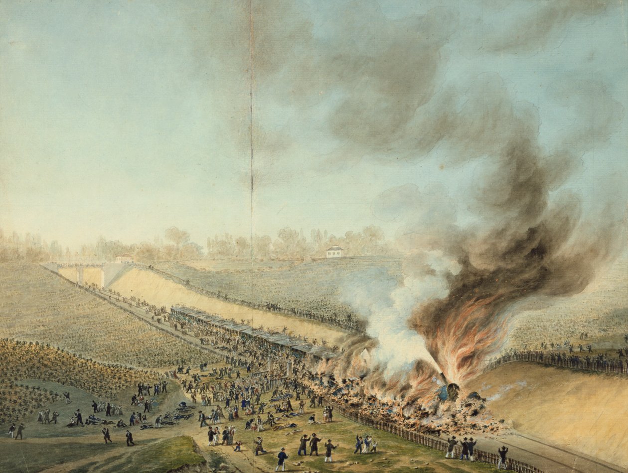 Junaonnettomuus Bellevuessa vuonna 1842 1800-luvulla tekijältä Unbekannt
