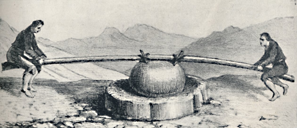 Trapiche tai mylly käytetty Lavaderos- tai Gold Washingsissa, c1826, 1911 tekijältä Unbekannt