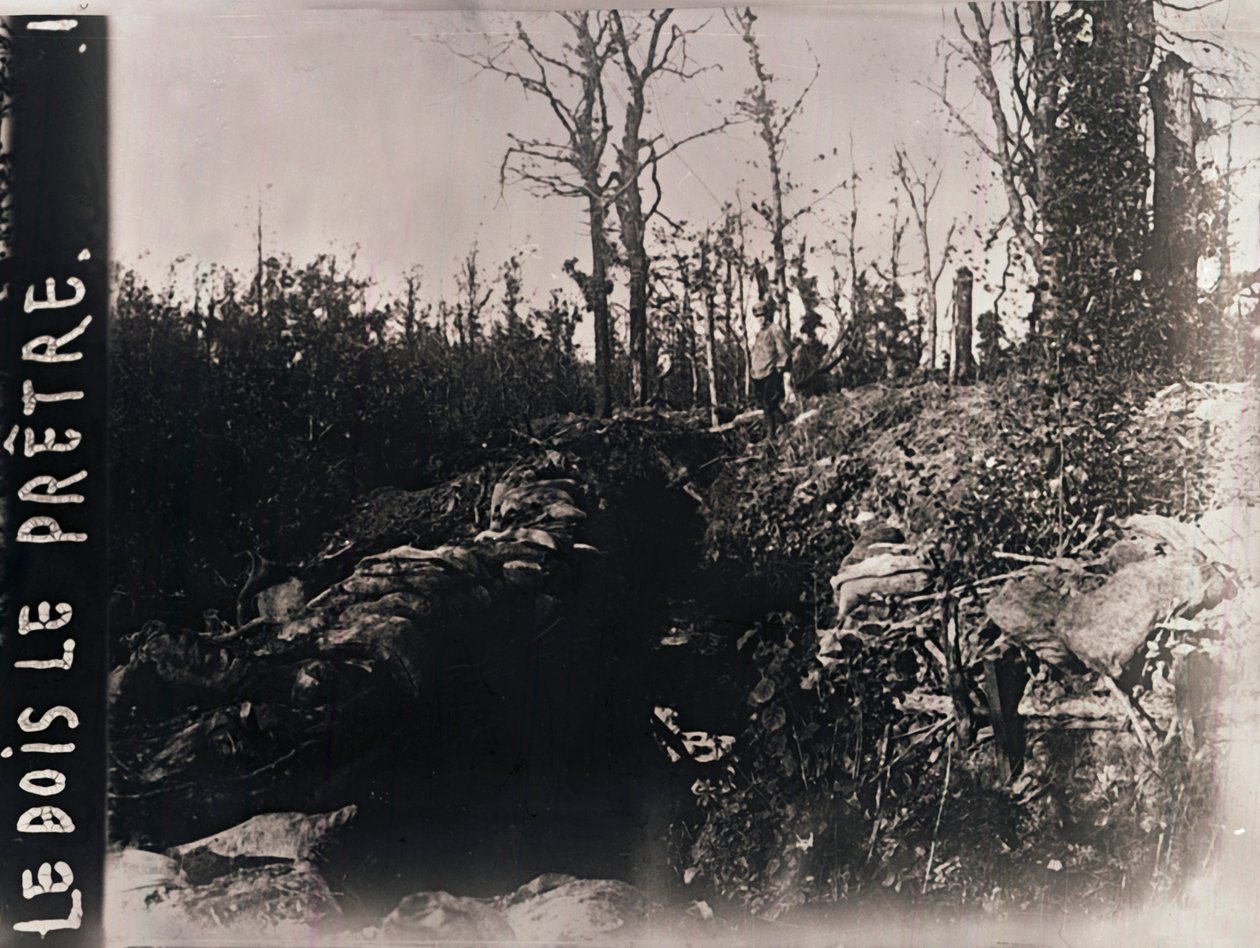 Kaivannot, Bois-le-Prêtre, Lorraine, Pohjois-Ranska, c1914-c1918 tekijältä Unbekannt